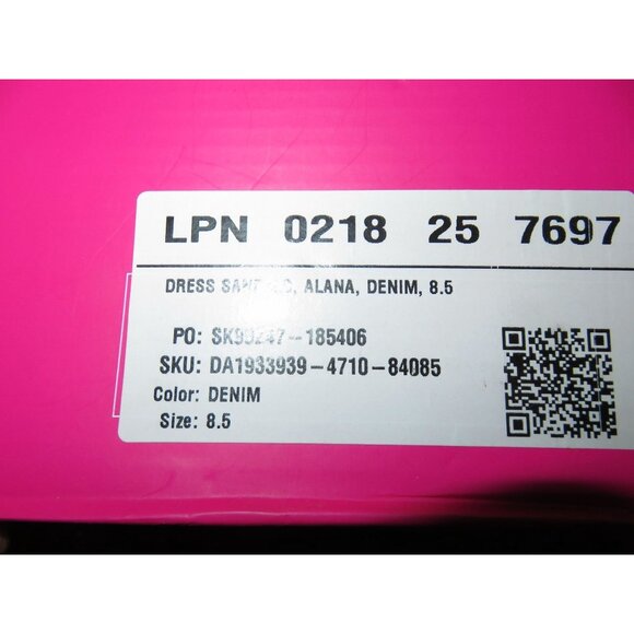 Shoedazzle Alana Chambray Blue Denim Studded Slingback Platform Heels size 8.5 t - Picture 11 of 12